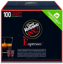 Carica l'immagine nel visualizzatore di Gallery, Caffè Vergnano 1882 Èspresso Cremoso, 100 Capsule, Compatibili Nespresso, Compostabili
