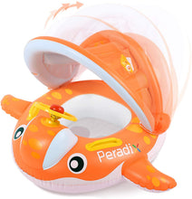 Carica l'immagine nel visualizzatore di Gallery, Peradix Piscina Salvagente per Bambini con Tettuccio e Mutandina Baby Float (Arancione-Bianco)