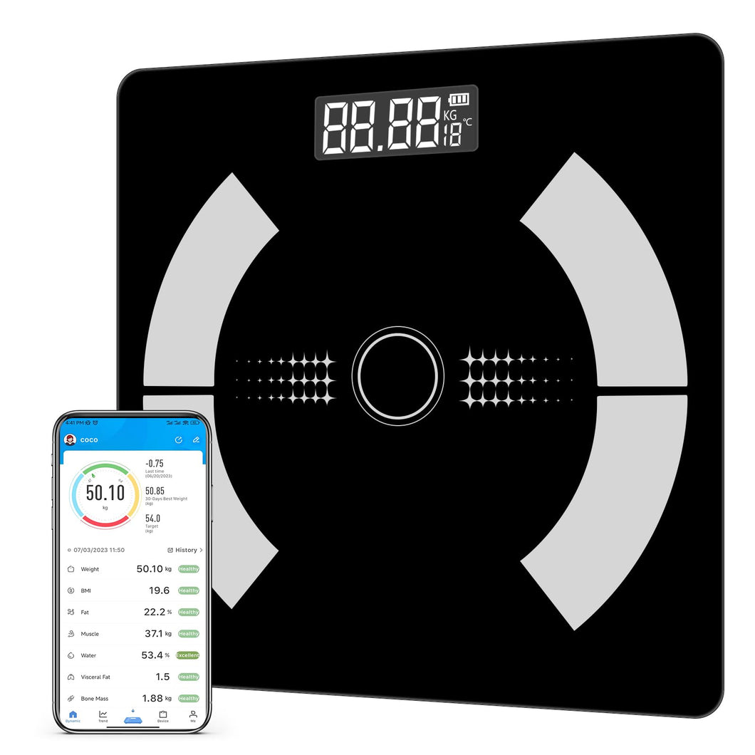 Bilancia Pesapersone Digitale, Bilancia Impedenziometrica Professionale, Bilancia Massa Magra e Grassa Per Misurazione di Pesa Persone, BMI, Massa Muscolare o Ossea