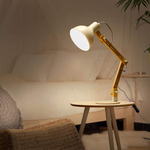 Tomons lampada da lettura design legno classico, 47cm, Bianco - Ilgrandebazar