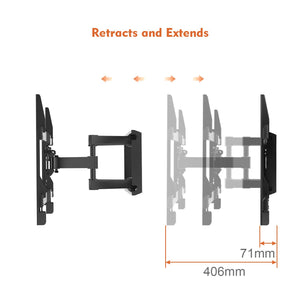 Supporto TV con Braccio Girevole 32-70 pollici/Girevole ed Estendibile, Nero - Ilgrandebazar