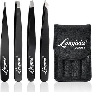 Pinzette per Sopracciglia, Nivlan Longivia 4 Pcs Pinzetta Sopracciglia Professionale...