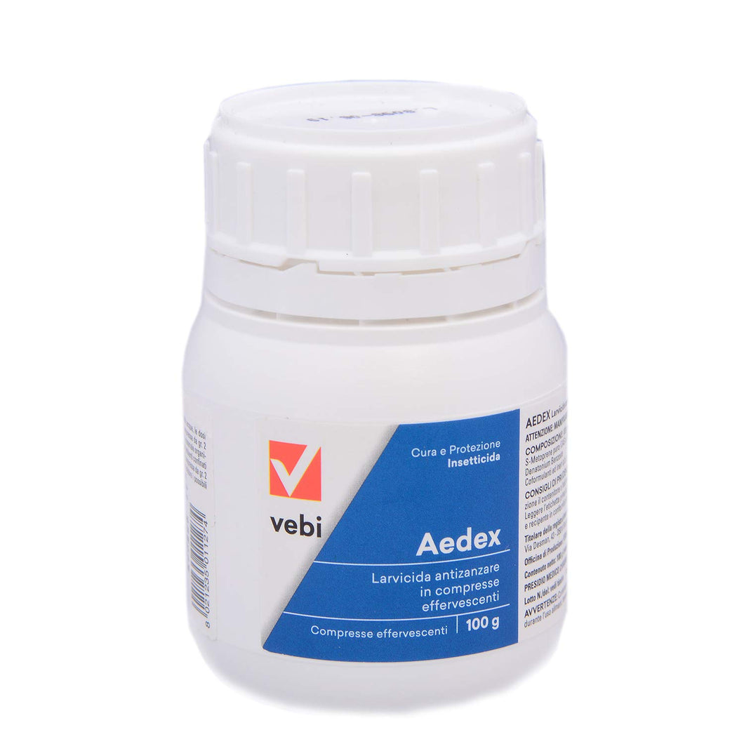 Vebi Aedex Insetticida Larvicida Antizanzare- Barattolo 50 Compresse - 100g