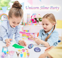 Carica l'immagine nel visualizzatore di Gallery, Kit Completo per Slime Unicorno – 20 Colori Slime Kit per Ragazze Giocattoli con 10 Glitter in Polvere(Tutto Incluso)