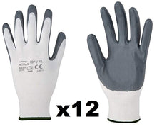 Carica l&#39;immagine nel visualizzatore di Gallery, NITRAX BASIC (12 paia) - Guanti da lavoro, montaggio, 9 paia), Grigio - Ilgrandebazar