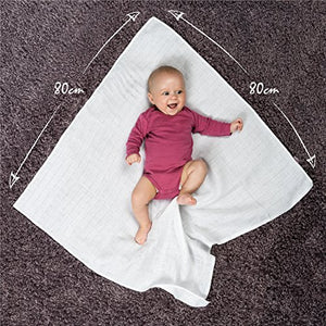 Mussola in Cotone Neonato - 10 pezzi - 80 x 80 cm - Qualità superiore -... - Ilgrandebazar