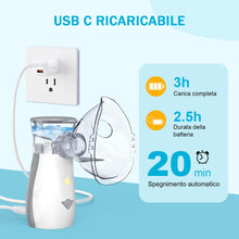 Carica l&#39;immagine nel visualizzatore di Gallery, Aerosol Portatile Silenzioso, AU YAT Macchina Aerosol Adulti, USB-C Ricaricabile Aerosol Portatile con 2 Maschere e Boccaglio, 2 Modalità Regolabili, Aerosol Ultrasuoni per Viaggi e Uso Domestico