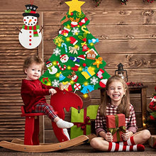 Carica l'immagine nel visualizzatore di Gallery, Lanpn Albero di Natale in feltro 102 cm più pupazzo di neve, Albero Natale montessori per bambini, albero di Natale con luci con 40 pezzi decorazione da appendere in velcro per casa, porta e parete