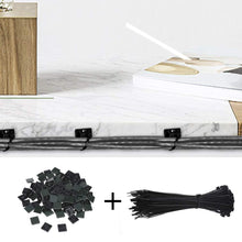 Carica l&#39;immagine nel visualizzatore di Gallery, Faburo 100pz Autoadesivo Clip Cavo Fermacavi Supporto, Nero+100pz Fascette... - Ilgrandebazar