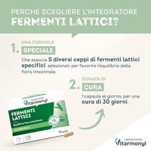 Carica l&#39;immagine nel visualizzatore di Gallery, VITARMONYL - FERMENTI LATTICI - Integratori per l’equilibrio della flora intestinale - in capsule per la flora batterica - Per il benessere dell’intestino - Confezione da 30 capsule