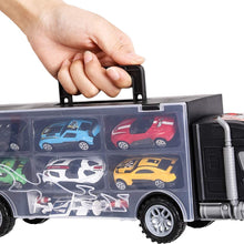 Carica l'immagine nel visualizzatore di Gallery, m zimoon Giocattoli Camion, Giocattolo Camion del Trasportatore di Auto Set con Accessori 8pcs Regalo di 6pcs Mini Metallo Auto per 3-12 Anni Ragazzi Ragazze Bambini