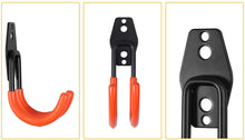 Carica l'immagine nel visualizzatore di Gallery, AMTOVL 6PZ Doppio Gancio in Acciaio per Garage Ganci da Parete Appendi Bici Scale Flessibili 15-40KG Set 6 Ganci Multiuso da Muro Rastrelliere per Giardino Capannone con Tasselli - Arancione