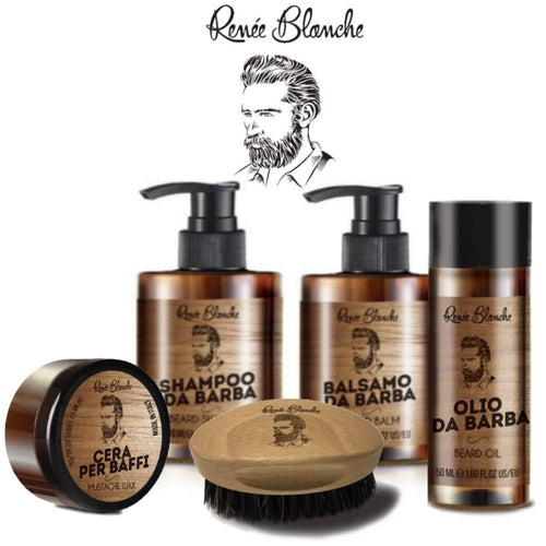 TRATTAMENTI PRODOTTI BARBA BEARD RENEE B. SHAMPOO, BALSAMO, OLIO CERA KIT /... - Ilgrandebazar