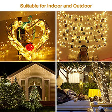 Carica l&#39;immagine nel visualizzatore di Gallery, Luci LED a Batteria, 2 x 12M Lucine LED Decorative, 120 LED Luci Stringa Impermeabile Esterno Interno Luci LED Stringa per Parete Camera Balcone Giardino Natale Feste Matrimonio - Bianco Caldo