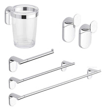 Carica l&#39;immagine nel visualizzatore di Gallery, METAFORM Set accessori bagno kit completo Zero Cromo 5 pezzi in Argento - Ilgrandebazar