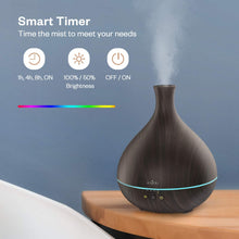 Carica l&#39;immagine nel visualizzatore di Gallery, ANJOU Diffusore di Aromi Ultrasuoni 500ml con Nebbia taglia unica, Marrone - Ilgrandebazar