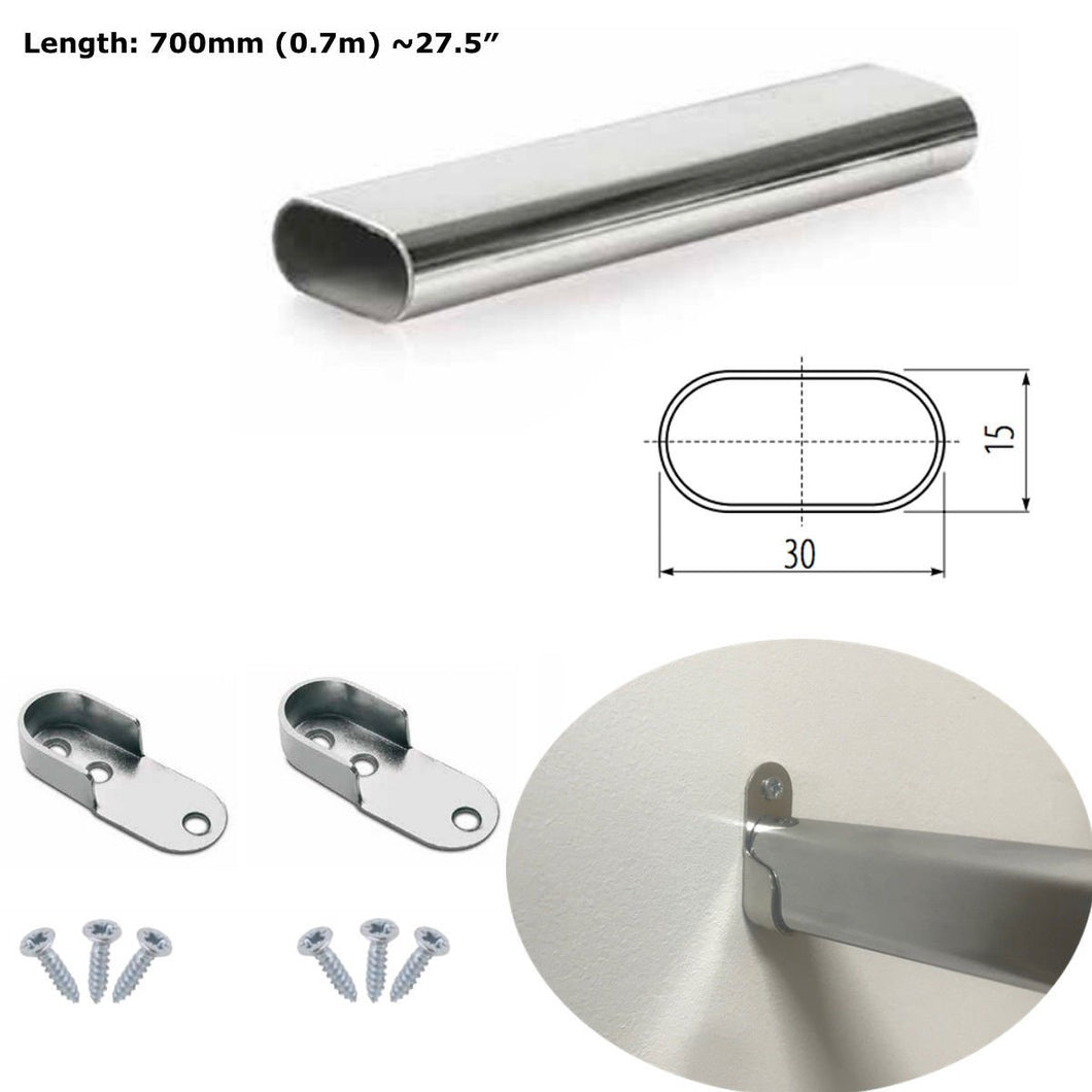 Mkgt® - Asta appendiabiti in metallo da interno 700mm (0.7m) ~27.5″ - Ilgrandebazar