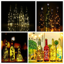Carica l&#39;immagine nel visualizzatore di Gallery, LED Sughero Bottiglia Luci, USB Alimentato Ricaricabile, 1.9 m 20 LED, Rame... - Ilgrandebazar