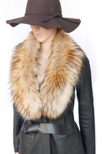 Chic Vibe sciarpa in pelliccia sintetica, con cappuccio e volpe...