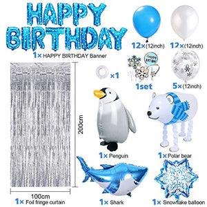 APERIL Palloncini Compleanno Blu e Bianchi Pallone Animale a Piedi...