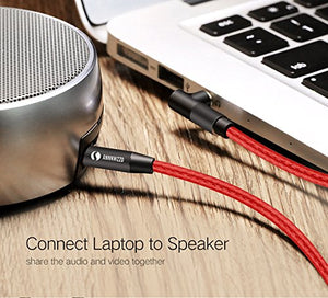 LINKINPERK Cavo Audio Stereo Jack 3.5mm Maschio a 90 Gradi， 2M