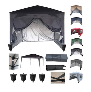 Mcc® Gazebo Impermeabile Premier 3x3M Pieghevole, Tendone a nero - Ilgrandebazar