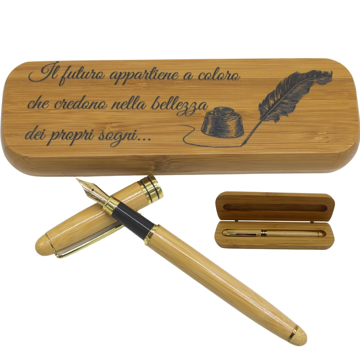 Penna A Sfera In Legno E Scatola In Legno Set Regalo In Babù Regalo - 4