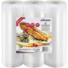 Carica l'immagine nel visualizzatore di Gallery, Edihome, Sacchetti Sottovuoto Alimenti, 20x300cm, 3 Rotoli, Buste, senza BPA, non riutilizzabili, Sous Vide, Sigillo del Cibo, Sacchi, Plastica (20x300cm)
