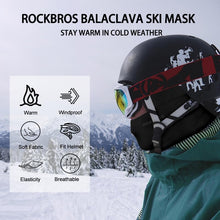 Carica l&#39;immagine nel visualizzatore di Gallery, ROCKBROS Passamontagna Moto Invernale Termico con Pile Balaclava Sottocasco Caldo Multifunzionale per Ciclismo Sci Antivento Traspirante Unisex Taglia Unica Logo Riflettente Nero