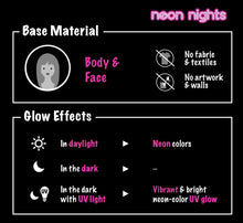 Carica l&#39;immagine nel visualizzatore di Gallery, neon nights 8 x Vernice Fluorescente Pelle Viso Corpo Colore UV |...