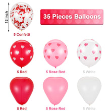 Carica l&#39;immagine nel visualizzatore di Gallery, Gejoy 35 Pezzi Palloncini San Valentino a Cuore Lattice e...