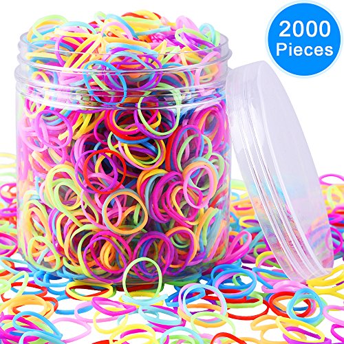 EAONE 2000 Pezzi Multi Colore Elastici per Capelli Piccoli con Scatola... - Ilgrandebazar