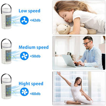 Carica l&#39;immagine nel visualizzatore di Gallery, Mini Condizionatore Portatile, Personale Basso Rumore Climatizzatore 4-in-1 Aria Condizionata, Ventilatore da Scrivania, Purificatore Umidificatore, 3 velocità di ventilazione Condizionatore d&#39;aria