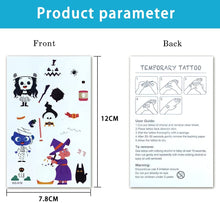 Carica l&#39;immagine nel visualizzatore di Gallery, Tatuaggi per Bambini 300 Finti Luminous Horror Tatuaggi Temporanei per Bambini Adesivi,Scheletri Pipistrelli Fantasmi Ragni Clowns Demoni Cat Tatuaggi,Compleanno Festa Gadget Regalini Hallowee-20