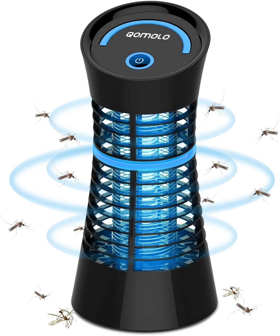 Qomolo Lampada Antizanzare Luce Antizanzare Zanzariera Elettrica Cattura Zanzare Efficiente Lampada Zanzare con Luce UV la Cattura di Piccoli Insetti Zanzara per Casa Ufficio Cucina