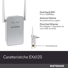 Carica l&#39;immagine nel visualizzatore di Gallery, Netgear EX6150 Ripetitore WiFi Wireless, Copertura per 2-3 1200 Mbps, Bianco