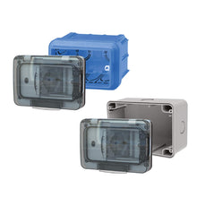 Carica l&#39;immagine nel visualizzatore di Gallery, 4Box 4B.W.RAL.015, Wide IP55, Presa Elettrica da Esterno per Scatola Grigio - Ilgrandebazar