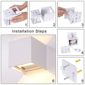 APPLIQUE LED CUBO IMPERMEABILE DA INTERNO ED ESTERNO LAMPADA PARETE Bianco - Ilgrandebazar