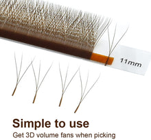 Carica l'immagine nel visualizzatore di Gallery, NAGARAKU Estensioni delle Ciglia Tessuto a Mano Volume Predefinito 3D Risparmio di Tempo Premade Fan Eyelash Extension Ciglia Estensioni (0.07mm C 8-12mm Marrone) 8-12mm Mix Marrone 0.07 C