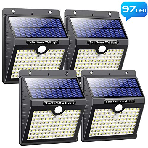 Luce Solare Led Esterno, [Super Luminoso-1000 lumen] Pxwaxpy 97 LED Lampada...