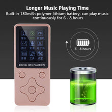 Carica l'immagine nel visualizzatore di Gallery, VBESTLIFE Lettore MP3 Digitale Mini USB MP3 Lettore Portatile MP3 Player Lettore Musicale con Auricolari MP3 / MP4 Music Player Supporto 32GB TF Card(Rosa)