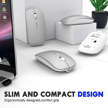 Carica l&#39;immagine nel visualizzatore di Gallery, INPHIC Mouse Bluetooth, Wireless Bluetooth Ricaricabile Argento - B - Ilgrandebazar