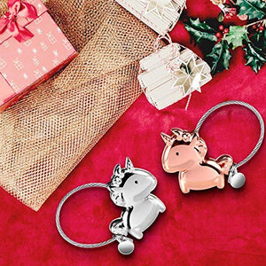 QGWZ Portachiavi Amante 1 Paio Carino Key chain e Uomo Donna Amore ad Anello...