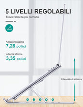 Carica l'immagine nel visualizzatore di Gallery, Babacom Supporto PC Portatile, Alluminio Ventilato Porta Notebook, Raffreddamento Regolabile Porta PC, Leggero Notebook Riser Compatibile con MacBook Air/PRO, Huawei Matebook D/Altri 10-15.6” Tablet