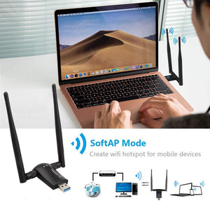 Flybiz Chiavetta WiFi 1200Mpbs, Adattatore USB 3.0 WiFi, Dual Band... - Ilgrandebazar