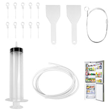 Carica l'immagine nel visualizzatore di Gallery, Avesteir 15 pezzi kit pulizia frigorifero, riutilizzabile Spazzolas di pulizia del foro di scarico del frigo, Kit Pulisci Tubi Frigorifero, Con Siringa, Tubo, Raschietto, Insertis di Foro di Scarico