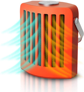 Termoventilatore Riscaldatore Elettrico Rapido Ceramica,500W/1000W Stufe Elettriche Portatile PTC Riscaldamento Rapido,Protezione da Surriscaldamento, Basso Consumo Silenzioso per Casa Ufficio