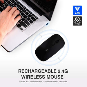 INPHIC Mouse Wireless Ricaricabile, Ottico Mini M Size, Nero magico - Ilgrandebazar