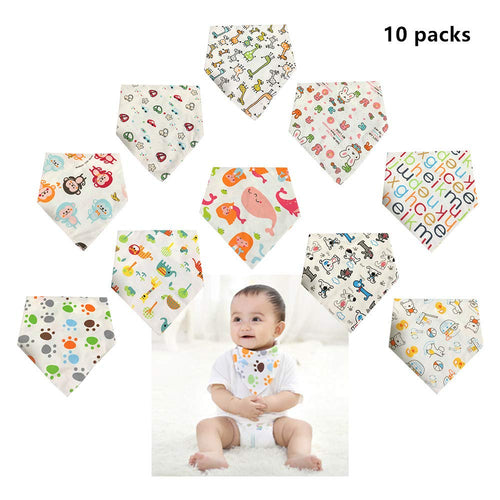 Goushy 10 Pezzi Bavaglini Neonato Bandana di 100% Cotone... - Ilgrandebazar