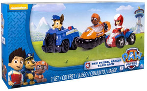 PAW Patrol Confezione da 3 Veicoli Rescue Racers, Ryder, Zuma e Chase, dai 3 Anni, 6024059